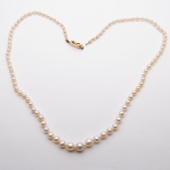 Antique 18ct Gold & Diamond Natural Pearl Necklace to Restring