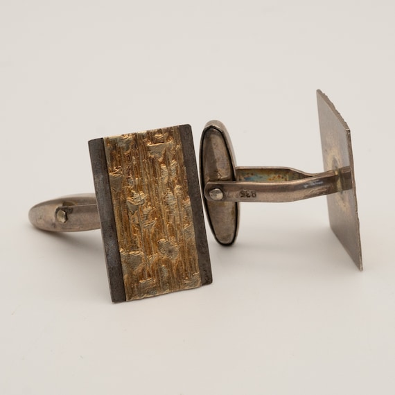 Vintage German Silver Gold Washed Gilt Cufflinks