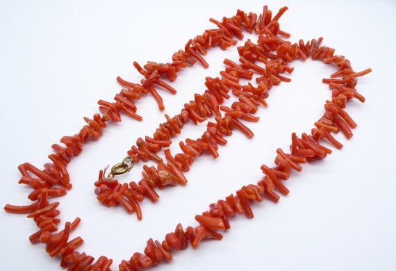 Antique Vintage Natural Undyed Coral Branch Necklace