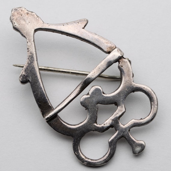 Antique Victorian Sterling Silver Scottish Luckenbooth Brooch