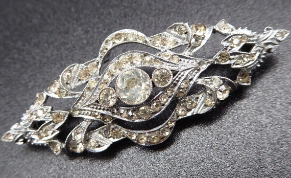 Vintage C1940s Continental Silver & Paste Brooch