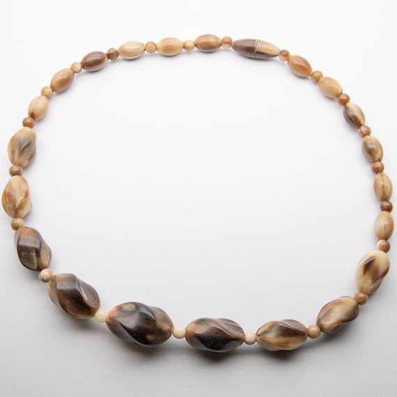 Vintage Scottish Horn Bead Necklace