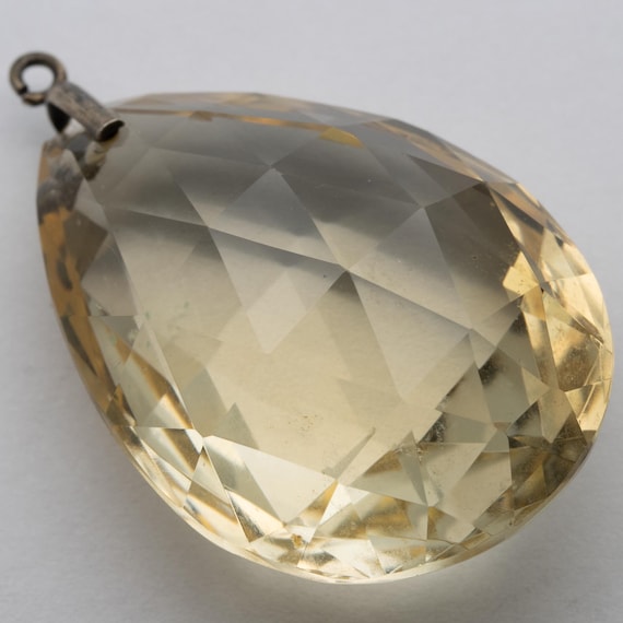 Antique Victorian Natural Citrine Pear Shape Tear Drop Pendant