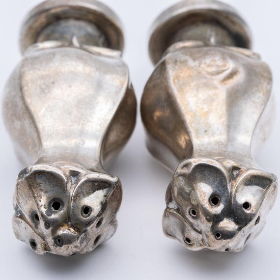 Vintage Silver Hans Jensen Danish Scandinavian Salt & Pepper Pots Cruet