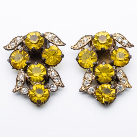 Vintage Czech UV Cadmium Art Deco Retro Dress Clips