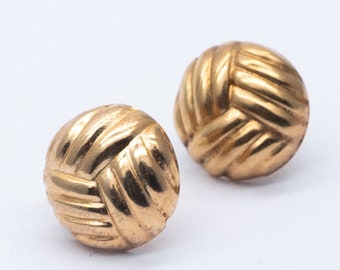 Vintage 9ct Yellow Gold Lovers Knot Stud Earrings