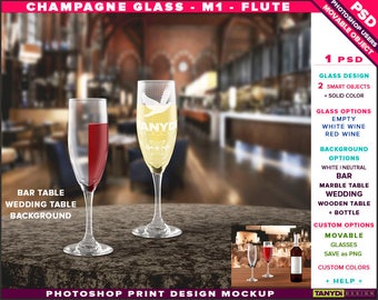 Download Champagne Glass M 1 Flute Empty White Red Wine Photoshop Print Mockup Bar Wedding Table Smart Object Custom Colors 100 Mockup Pictures Hq Download Free Images PSD Mockup Templates