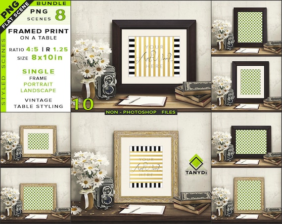 8x10 Blank Portrait Landscape Frame Png Mockup Bundle Vintage 8x10 Blank Portrait Landscape Frame Png Mockup Bundle Vintage