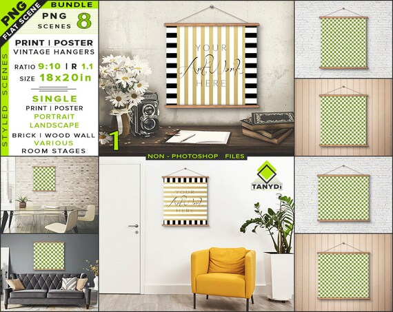 18x20 Poster Mockup Bundle Blank Portrait Landscape Print 18x20 Poster Mockup Bundle Blank Portrait Landscape Print