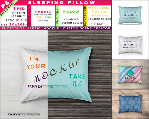 Download Free Sleeping Pillow 20x26 Cotton Fabric Photoshop Fabric Mockup Pillow (PSD) - Free 784210 ...