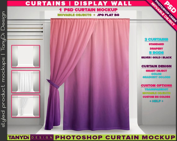 Download Free Long Curtain Drapery Display Photoshop Mockup Lcm11 | (PSD) - Best free fashion and apparel ...
