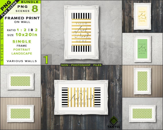10x20 Blank Portrait Landscape Frame Mockup Bundle W1