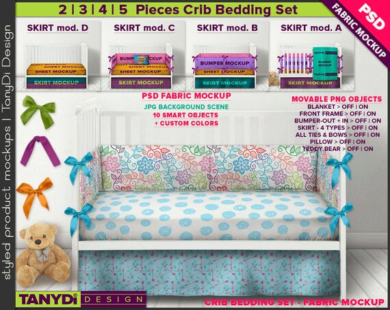 Crib Bedding Photoshop Fabric Mockup F5cbs1 Png Movable