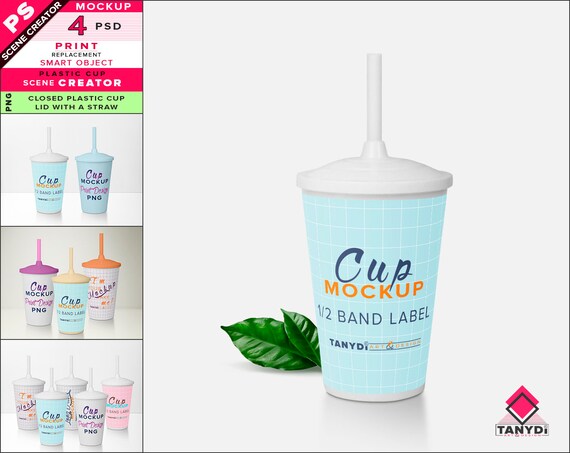 Download Plastic Cup With Lid And Straw Photoshop Print Mockup - Download Free Amazing Mockups Templates