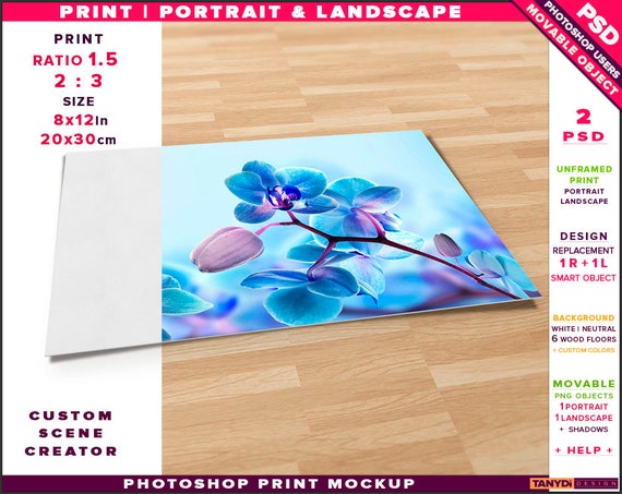 Download Free Unframed Print Ratio 2:3 Psd Print Mockup Ufp812 Png ...