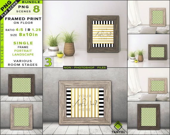 Download 8x10 Blank Portrait Landscape Frame Mockup Bundle 16x20 Wide Free Psd Mockups Brochure