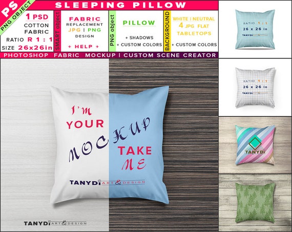 Download Sleeping Pillow 26x26 Cotton Fabric Photoshop Fabric ...