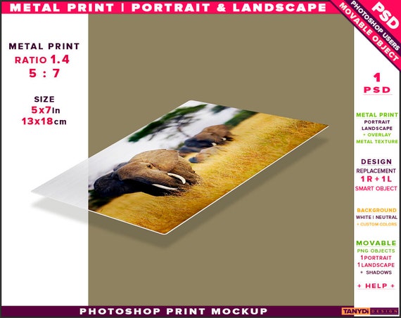 Download Metal Print Ratio 5:7 Photoshop Print Mockup Mp57 Png - Free Download +458796 PSD Box Mockup