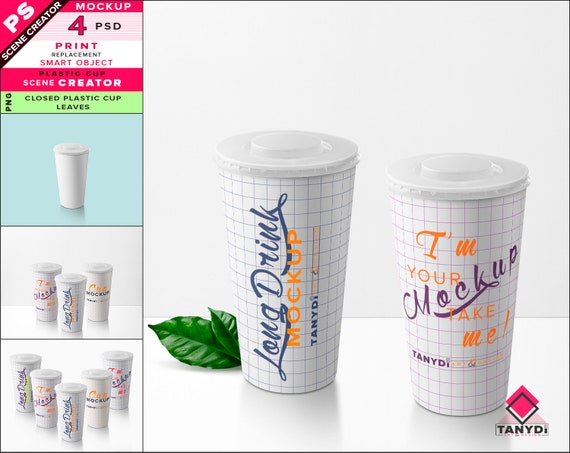 Download Free Long Drink Plastic Cup Photoshop Print Mockup Long Cup Free Packaging Mockups Most Used For Branding PSD Mockup Template