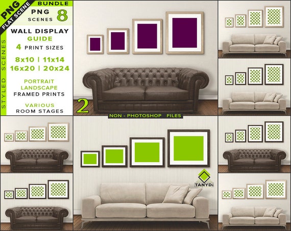 Wall Display Guide 4 Print Sizes Mockup Bundle2 Wall Display Guide 4 Print Sizes Mockup Bundle2