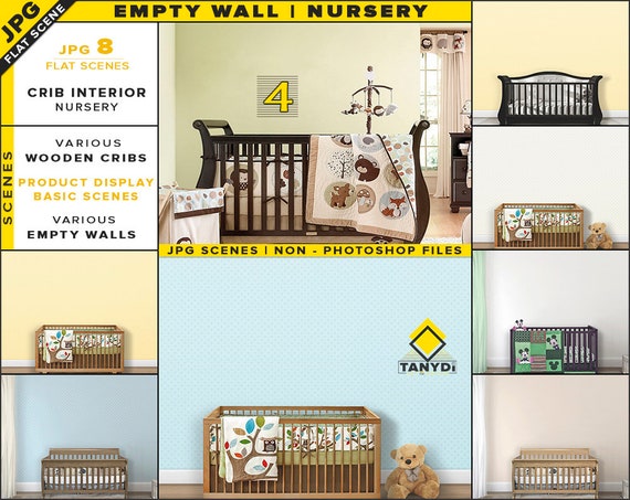 Nursery Interior Blank Wall Jpg Mockup Bundle 8 Jpg