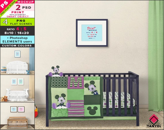 8x10 Frame On Nursery Wall Photoshop Print Mockup 4 Png Etsy