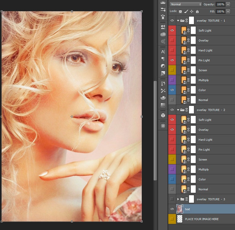 Apply Textures Template & Action 8 Different Etsy