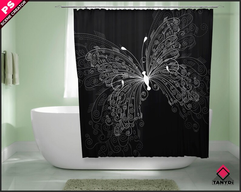 Download Square Bathroom Shower Curtain Photoshop Curtain Mockup S2-1 | Etsy