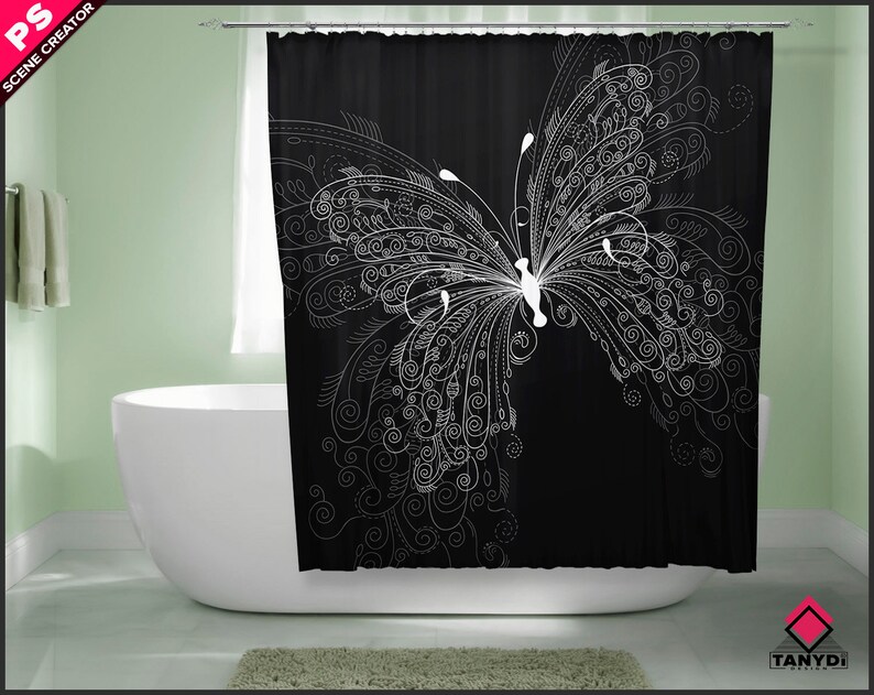 Download Square Bathroom Shower Curtain Photoshop Curtain Mockup S2 ...