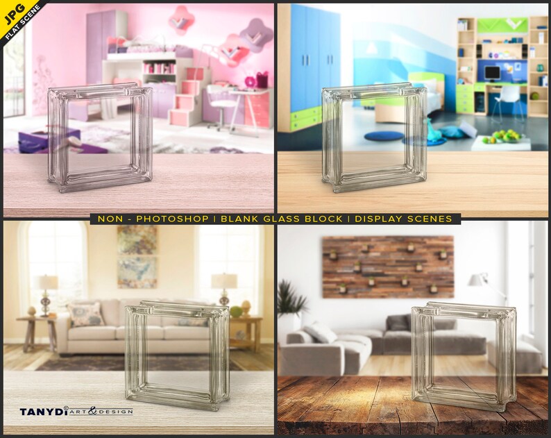 Download Blank Glass Block JPG Mockup Bundle 8 JPG Decorative glass ...