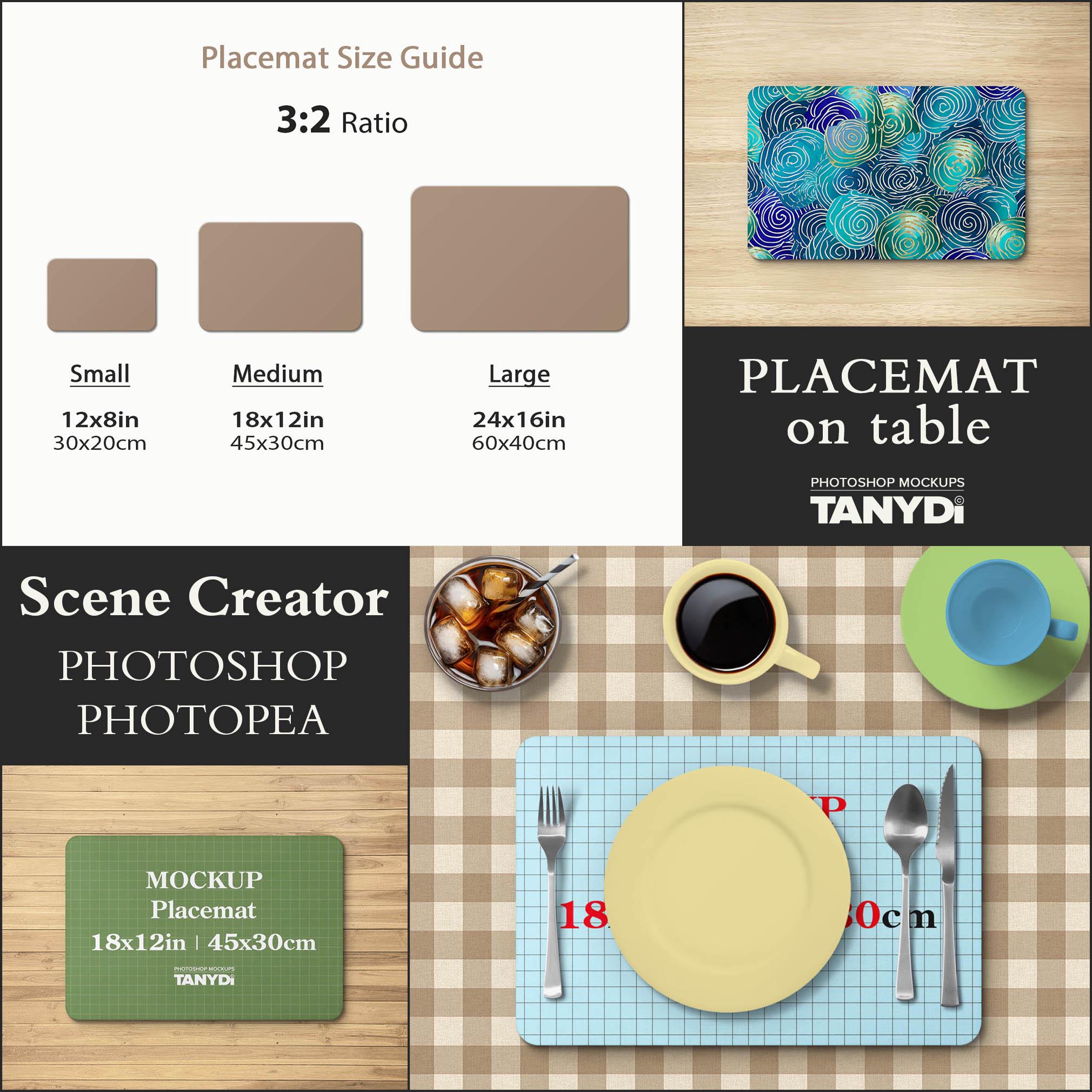 Rectangle Placemat on Table, Rounded Corners Mat, Photoshop Photopea ...