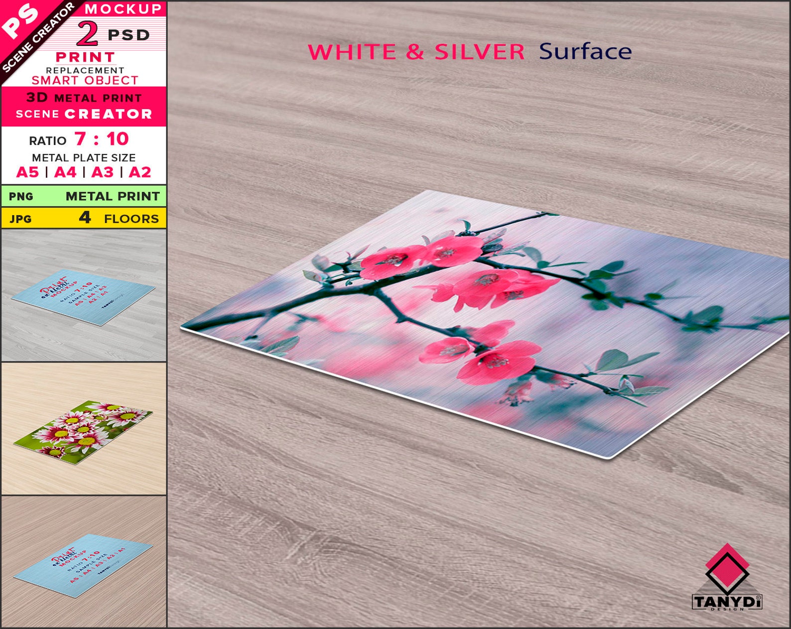 Download Metal Print on Floor Photoshop Print Mockup A4 Vertical | Etsy