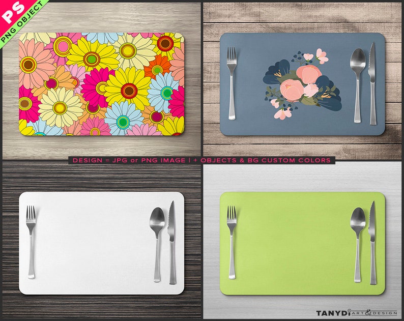 Download 10x16 Placemat and cutlery on a table Photoshop mockup | Etsy