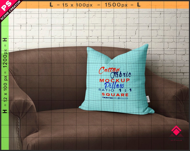 Download Square Decorative Pillow Photoshop Fabric Mockup PNG White | Etsy