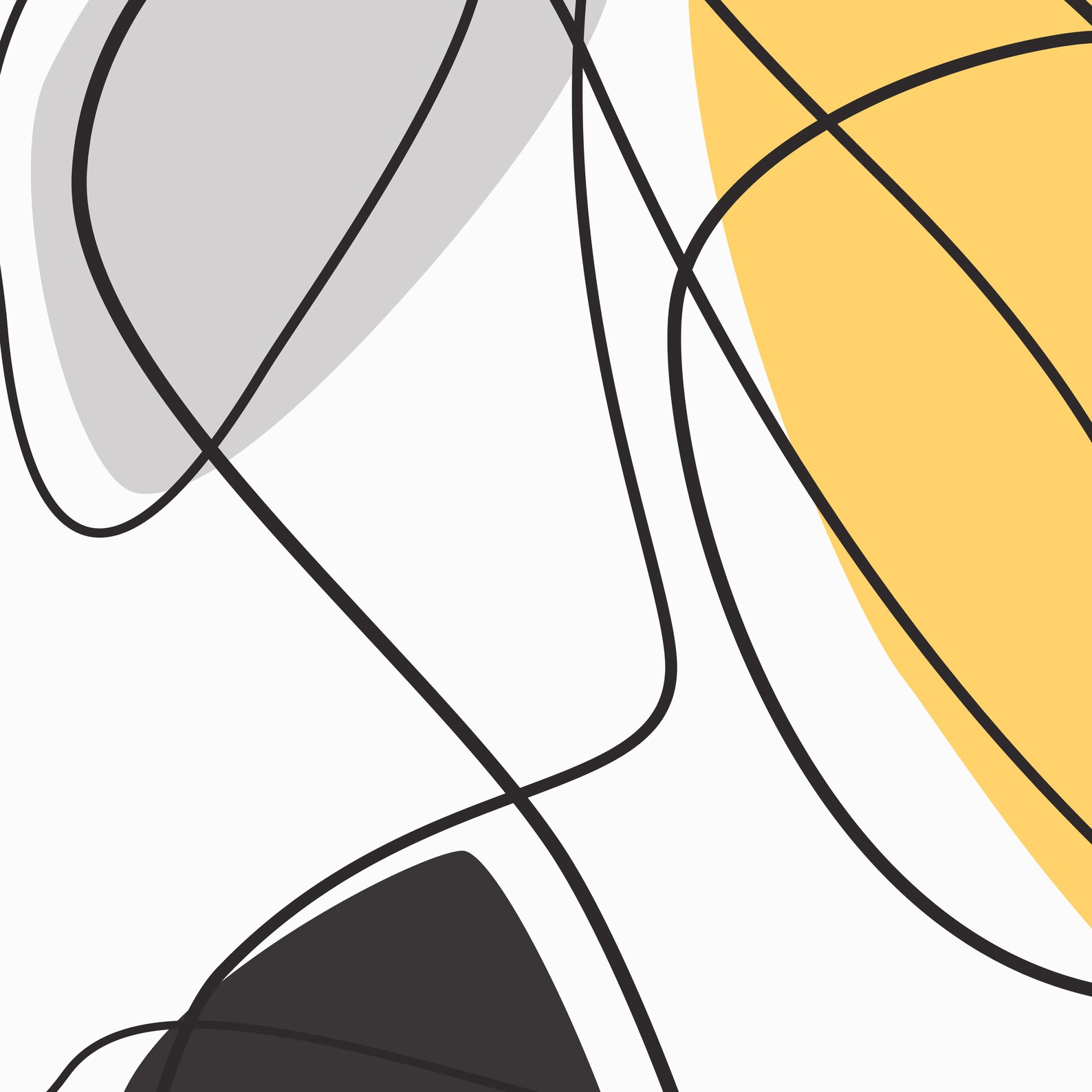 Yellow Black Grey White 3 Minimal Digital Prints Abstract - Etsy