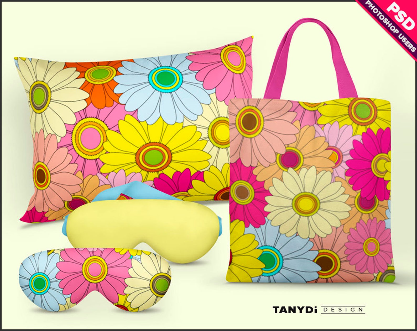 Sleep Eye Mask Pillow and Tote Bag Fabric Mockup Etsy