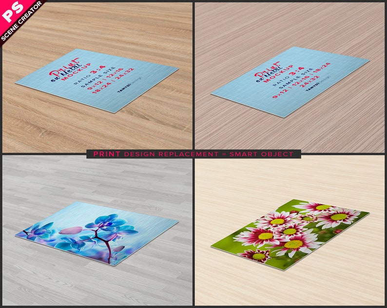 Download Metal Print on Floor Photoshop Print Mockup 9x12 Vertical | Etsy