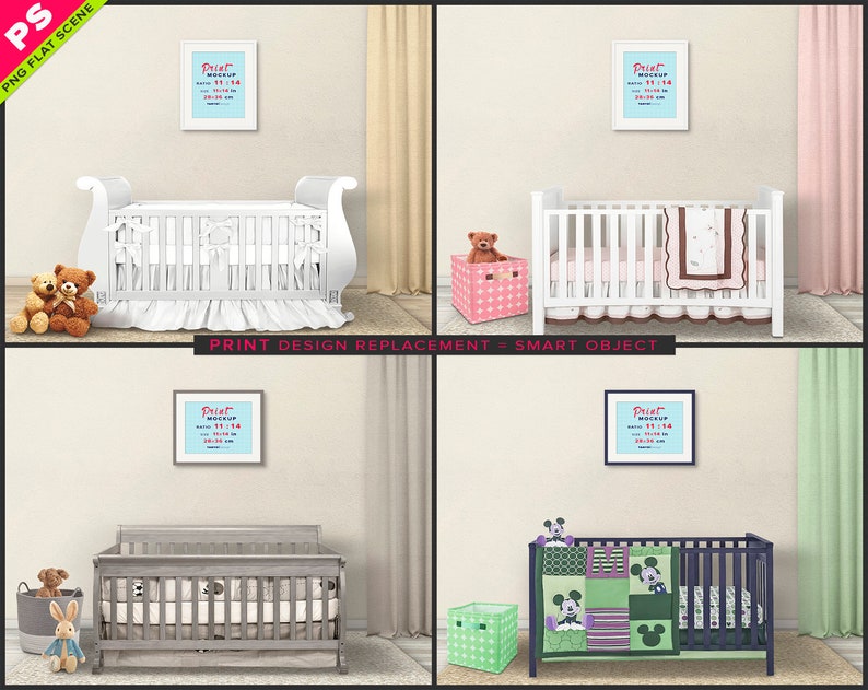 Download 11x14 Frame on Nursery Wall Photoshop Print Mockup 4 PNG ...