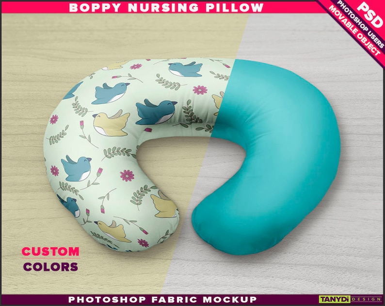 Boppy nursing pillow positioner fabric mockup BP