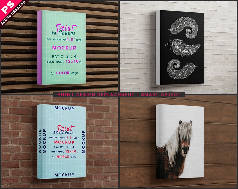 Gallery Wrap Canvas Print Mockup 12x16in 1.5