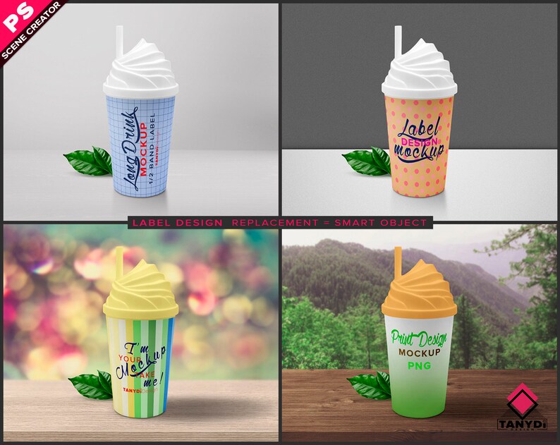 Download Long drink plastic cup Photoshop Label Mockup PNG White | Etsy