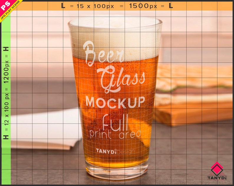 Download Beer Glass on Table Photoshop Print Mockup Blank Tumbler ...