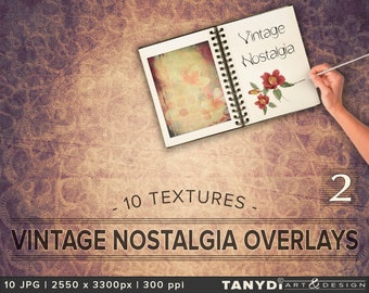 Photo Overlay Textures - 10 JPG Vintage Nostalgia Set-2, Photo Retouch Tools, Ageing Grunge Vintage photo effect, Photography background