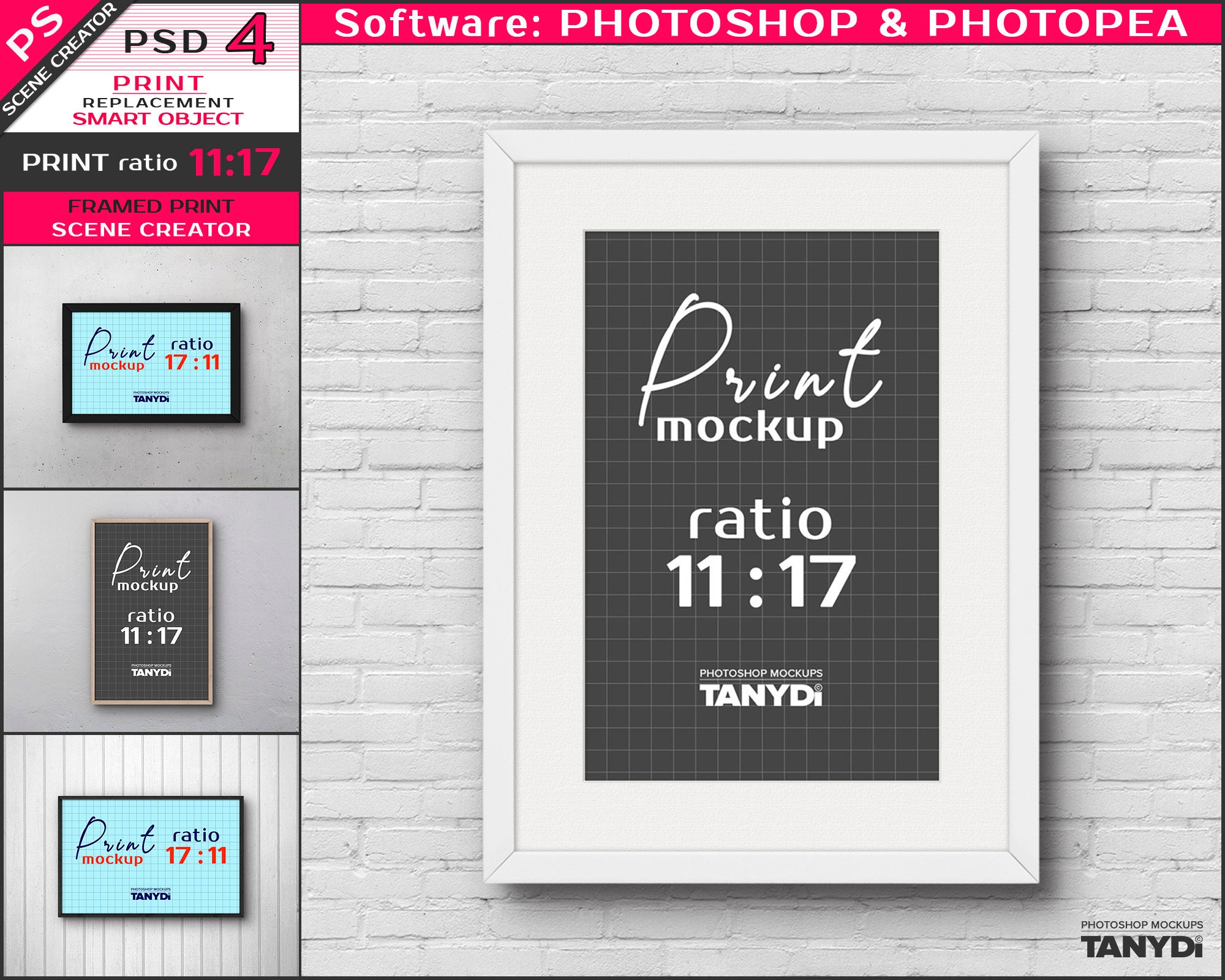 Poster Mockup 8.5 x 11, Paper mockup 8.5x11 on rustic white wood