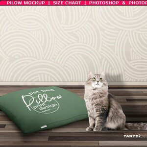 Pet Bed Large Medium Small Pillow, Dogs & Cats, 40x50in 100x125cm Pet Cushion, Size Chart, Photoshop Photopea Mockup, Scene creator PP2-54 image 3