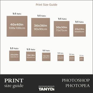 10 Square Canvas Wall Art Size Guide, 40x40 36x36 30x30 24x24 20x20 18x1816x16 12x12 10x10, Photoshop Photopea Mockup, Living Room Interior