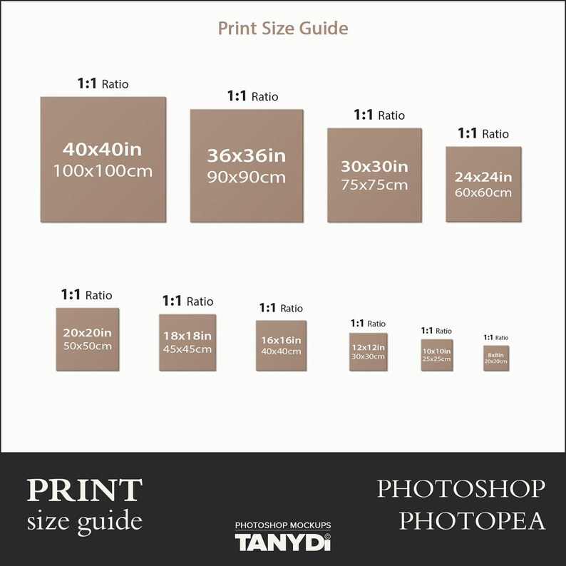 10 Square Canvas Wall Art Size Guide, 40x40 36x36 30x30 24x24 20x20 18x1816x16 12x12 10x10, Photoshop Photopea Mockup, Living Room Interior