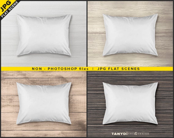 20x26 Blank Sleeping Pillow On Bed And Table 10 Jpg Mockup Etsy