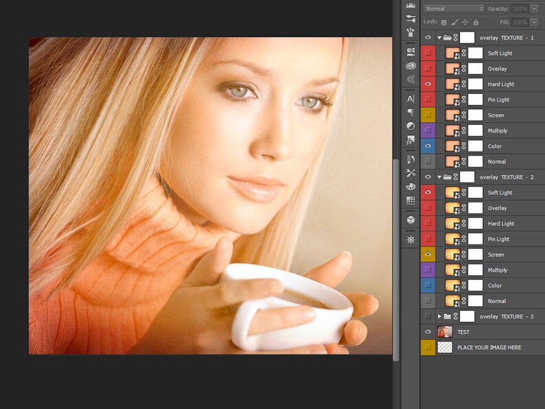 Apply Textures Template & Action 8 Different Etsy