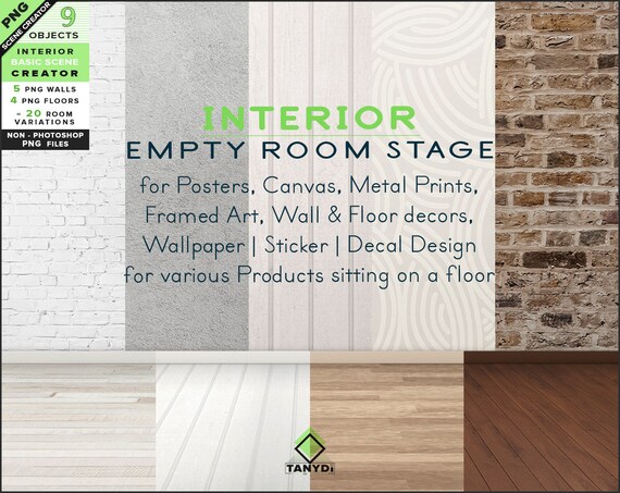 Room Stage Scene Creator Sc 4 Blank Walls And Wooden Etsy